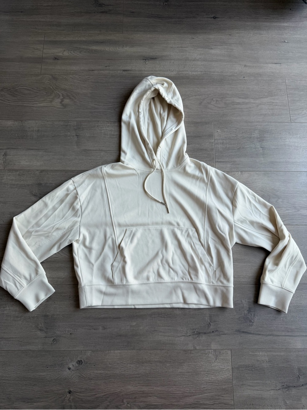 Athleta Seasoft Rib Hoodie - Bone - size medium